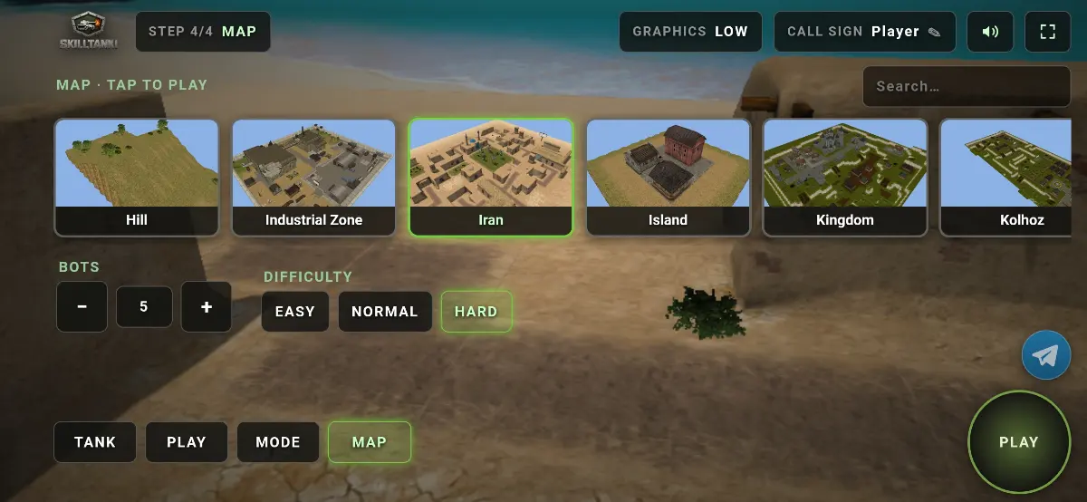 Mobile: map selection